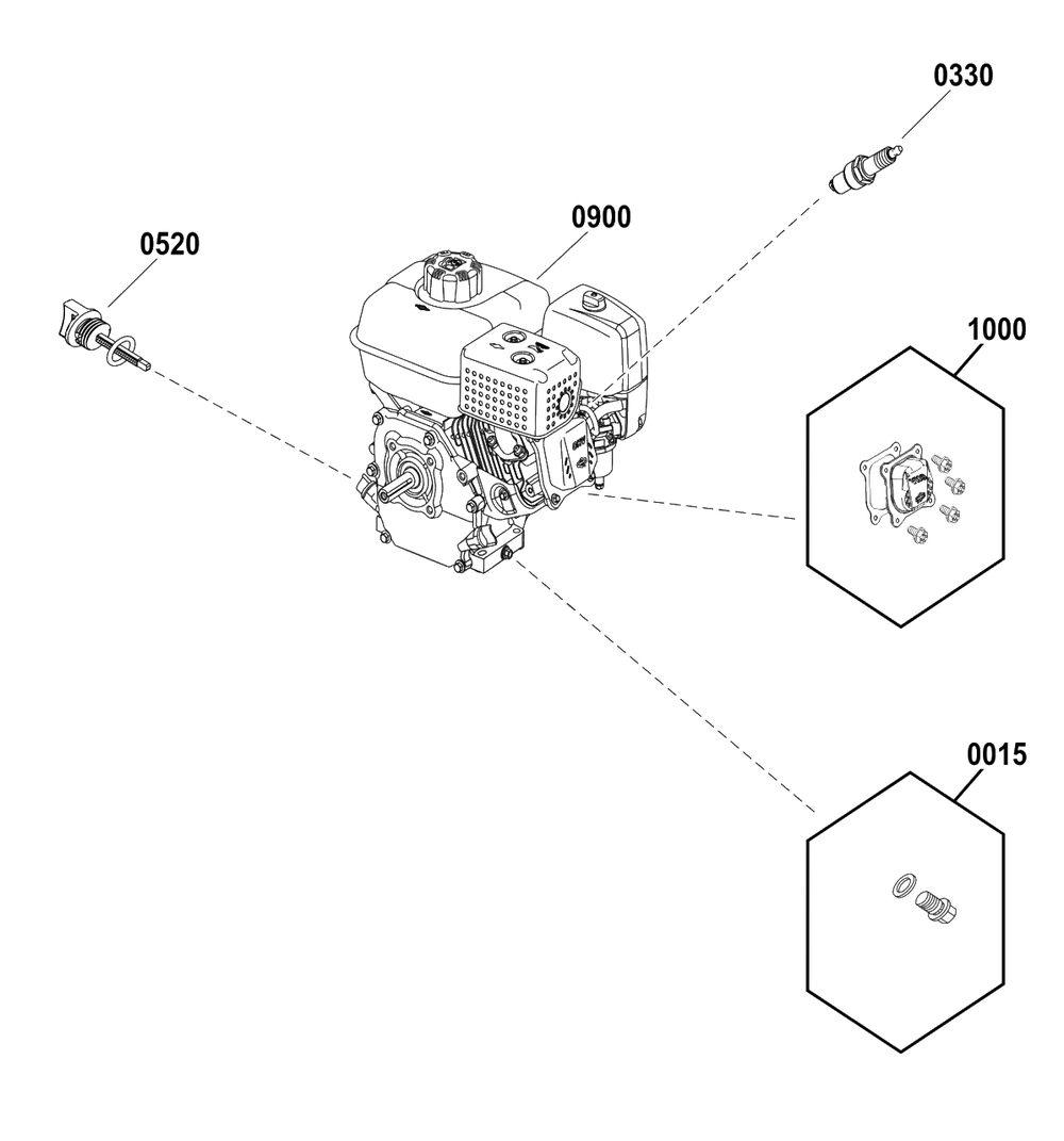 Engine Ignition Lubrication (80098013) Diagram and Parts List for 020829-00  Briggs and Stratton Pressure Washer